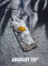 Eggs cooking on the hot pavement.