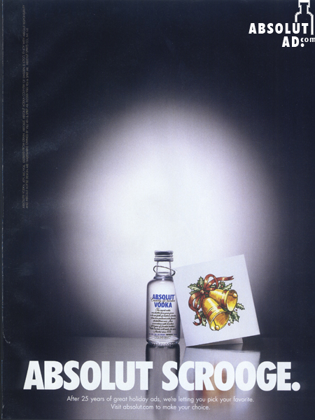 Small bottle of Absolut with a gift tag.