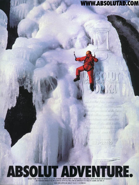 Guy ice climbing