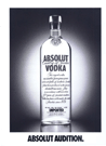 Resume for Absolut on cardstock paper.
