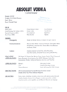 Resume for Absolut on cardstock paper.