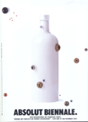 White bottle with eye balls floating around.
