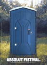 Blue porta-potty.