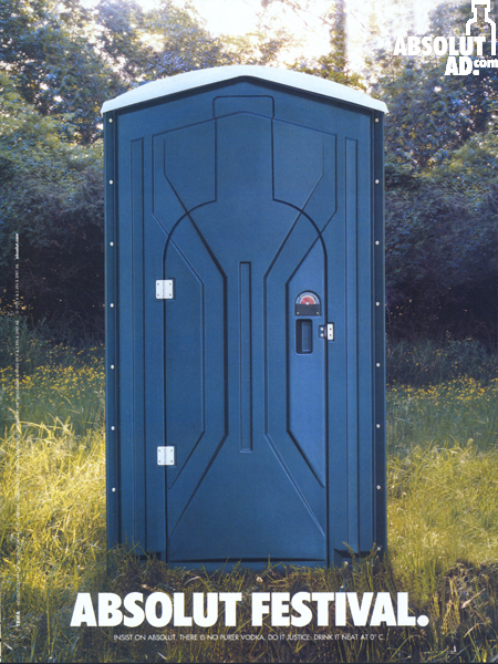 Blue porta-potty.