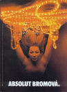 Naked woman in pool with orange lights