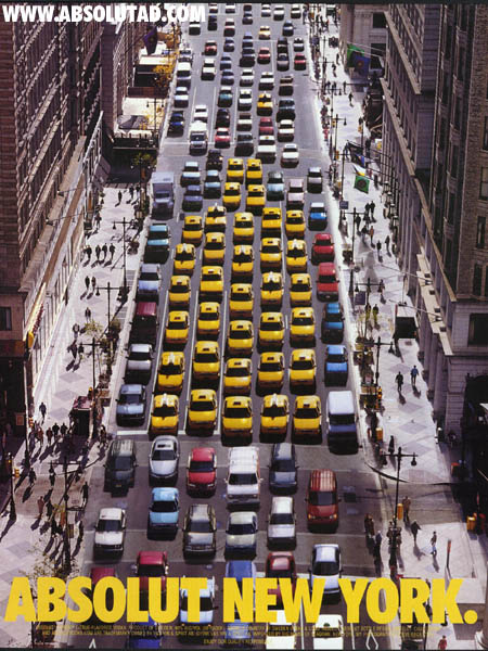 new york city street view. busy New York City street,