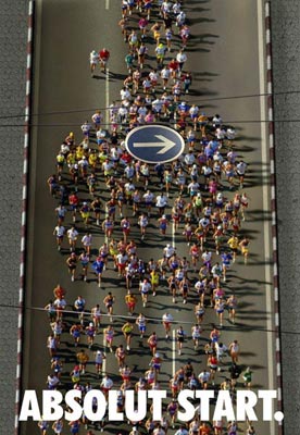 A marathon. Ad by Creative Design.www.creativedesign.co.il/absolut/